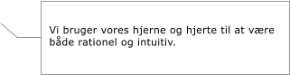 Vi bruger vores hjerne og hjerte til at vre bde rationel og intuitiv.